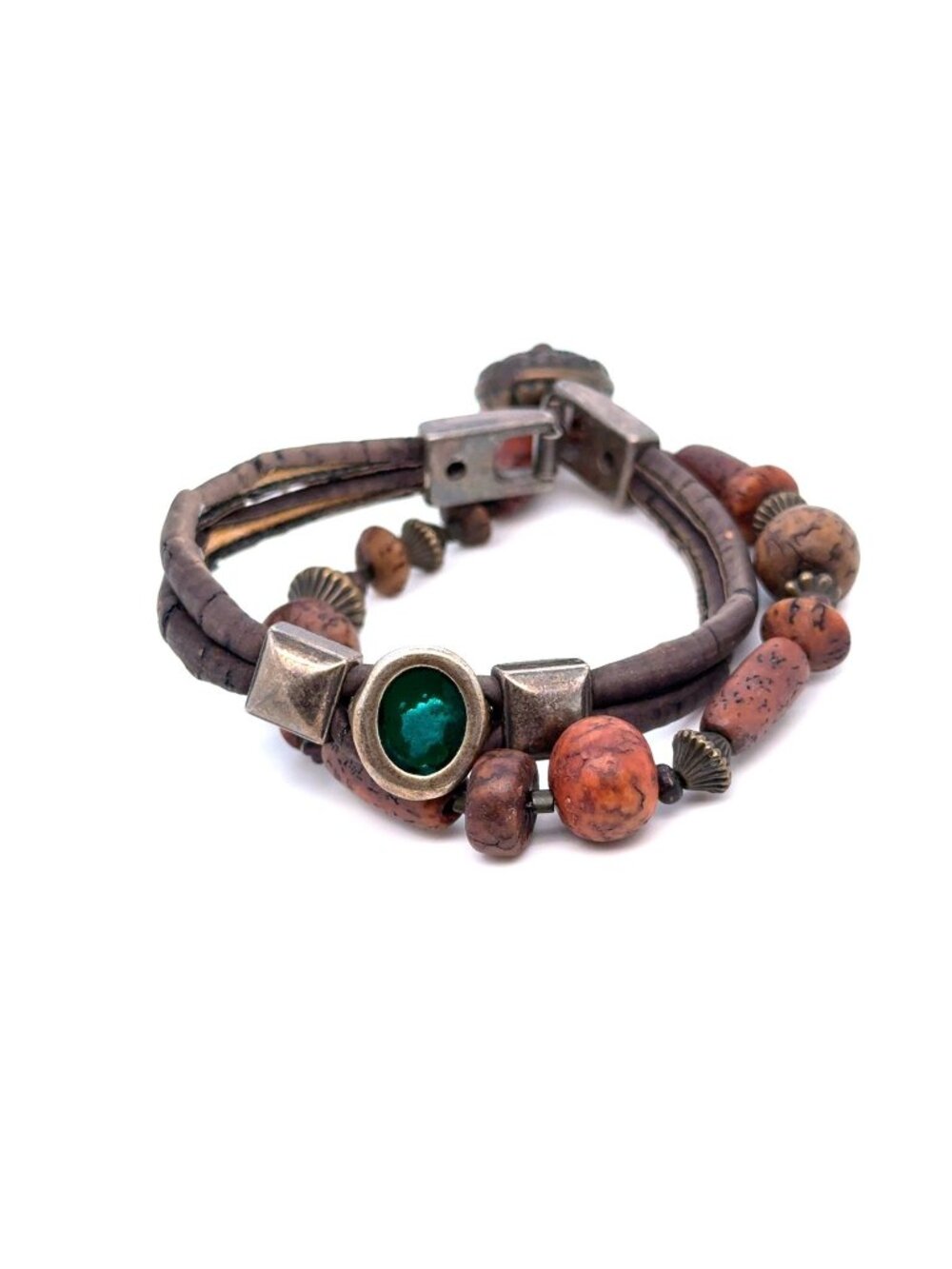 Green &‎ Brown Beaded Bracelets (d)